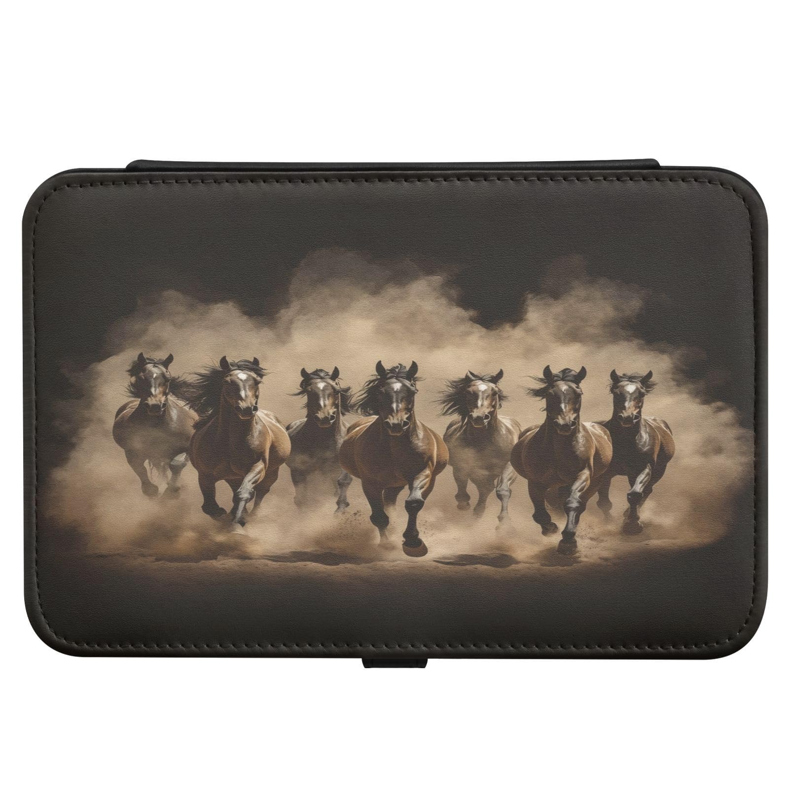 Haskirky Running Horses Jewelry Box Portable PU Leather Travel Jewelry Organize for Women Jewelry Storage Display Holder for Ring, Necklace, Earring