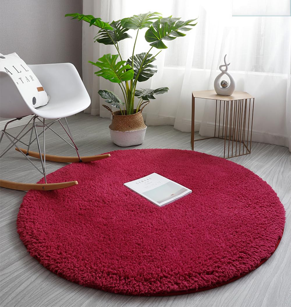 Tapis rond antidérapant et épais en peluche pour sécuriser la chambre