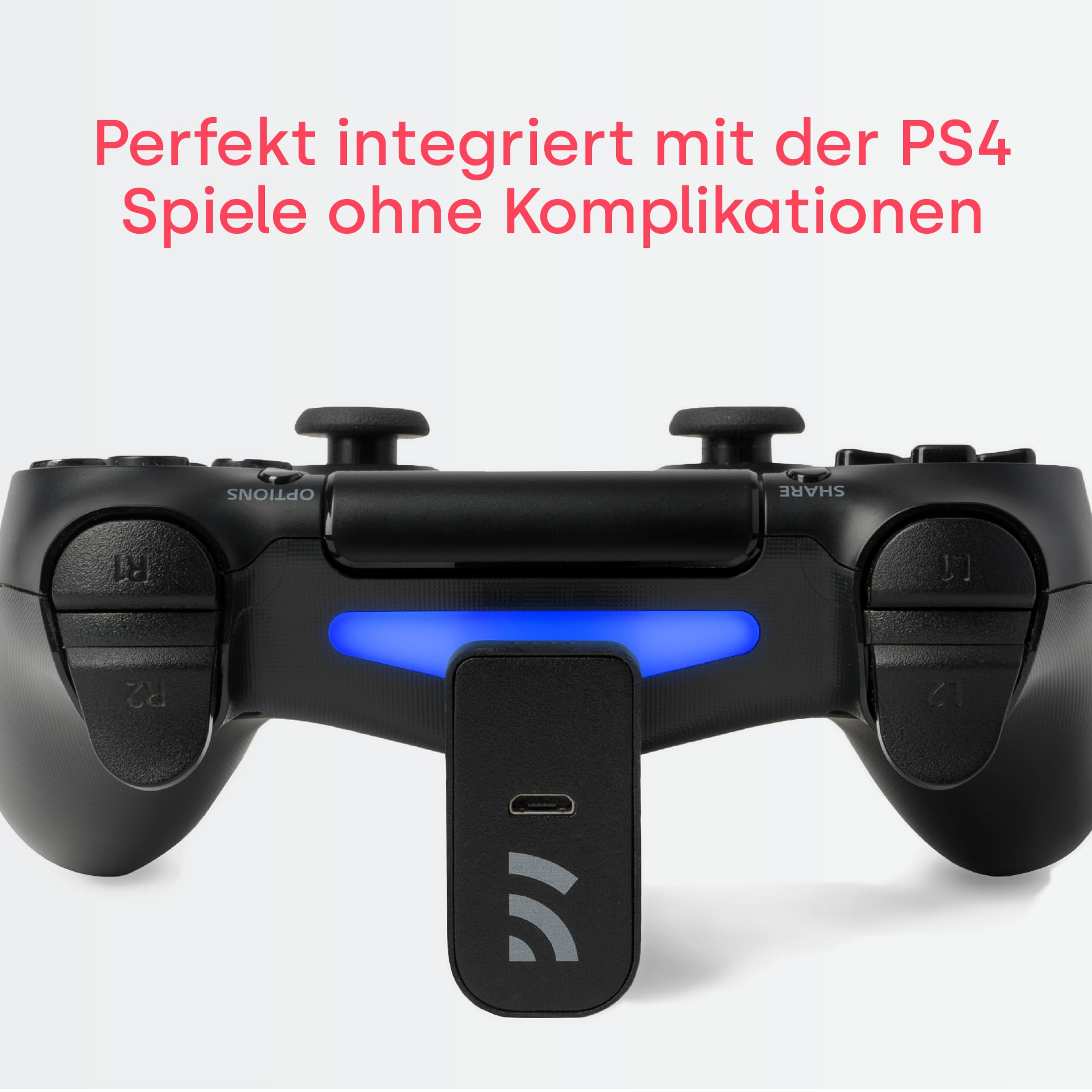 Remotto Battery – Ladegerät für PS4-Controller kabellos – tragbarer Akku für DualShock Spielen während des Ladevorgangs – Lange Akkulaufzeit + 12 Stunden Akkulaufzeit – Zubehör PS4