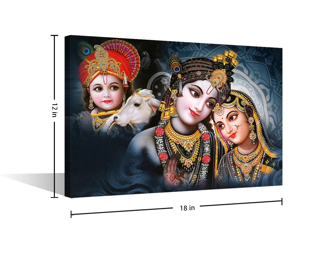 TISHIRON Lord Ganesha Pictures Wall Art Ganesha Hindu God HD Pictures Paintings for Living Room 1 Panel Canvas Artwork House Modern Decor Giclee Framed Ready to Hang Posters and Prints 18x12in - Image 2