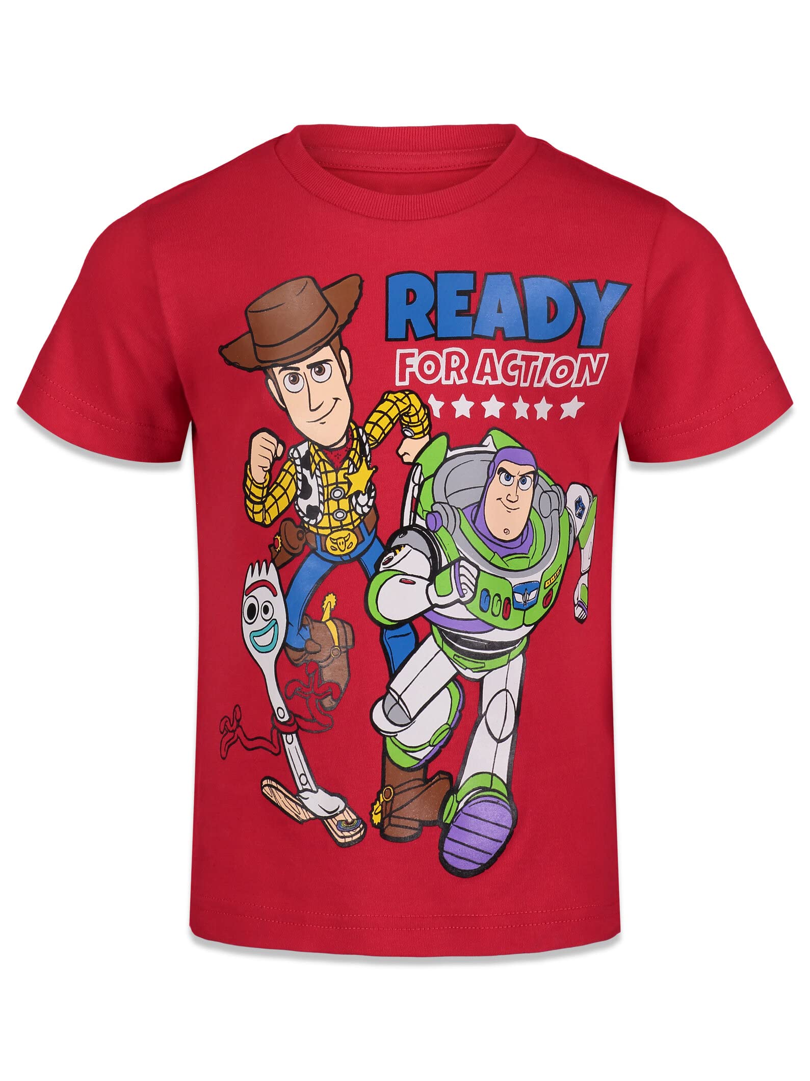 Disney Pixar Toy Story Woody Buzz Lightyear Forky Rex Slinky Dog Little Boys 4 Pack T-Shirts Toy Story 4 6