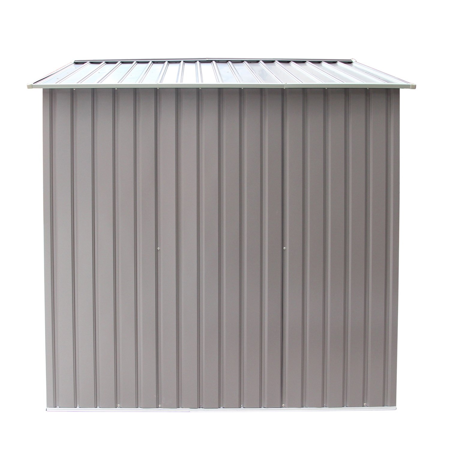 Abri De Jardin Métallique 4,38 M² VOSGES Gris - Avec Compartiment à Bûches, Portes Coulissantes, Structure Acier