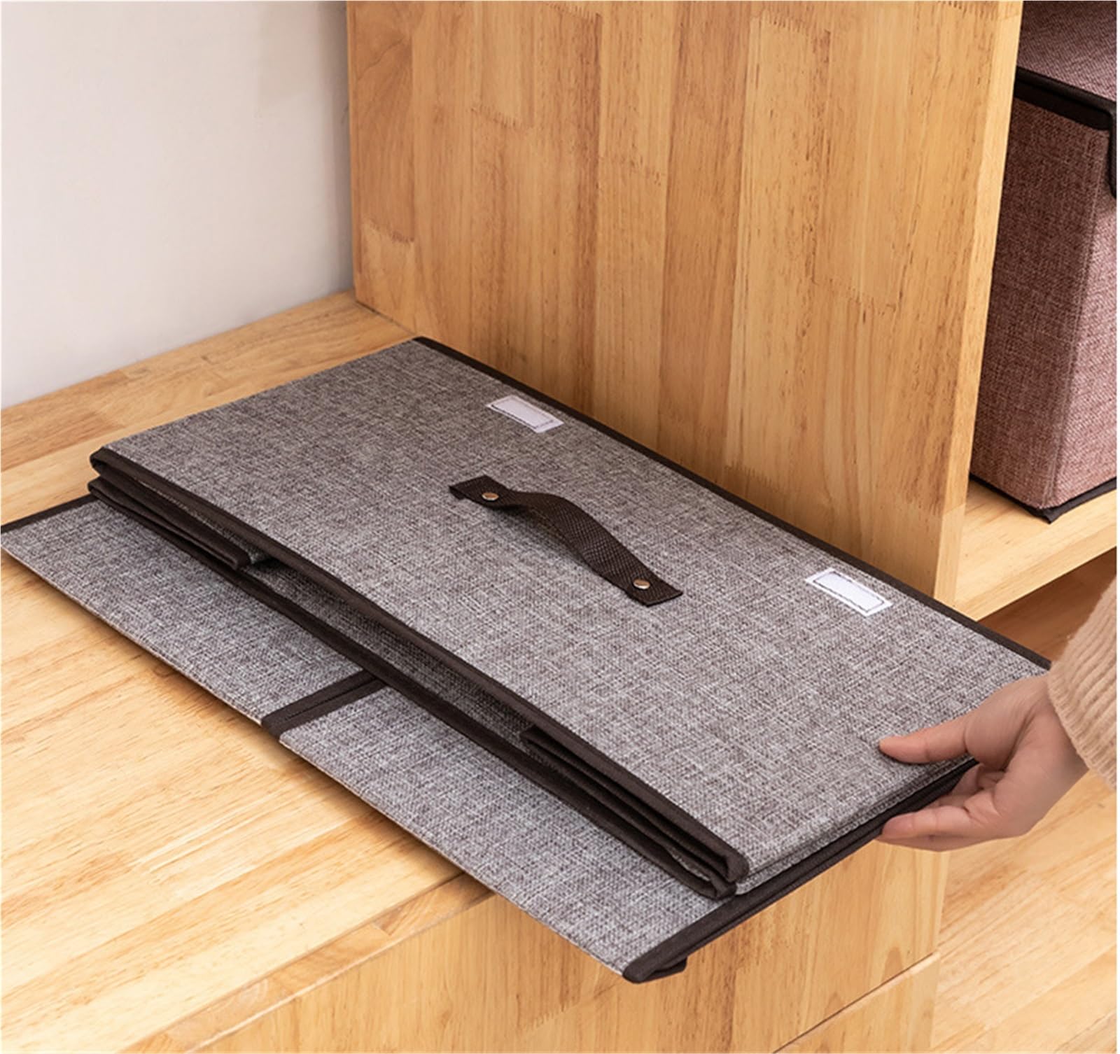 Organizador Armario Cajas Almacenaje Bolsa De Almacenamiento, Mantas, Edredones, Ropa De Invierno, Caja De Almacenamiento Plegable con Asa Bolsas para Guardar Ropa(Grün,50x30x25cm)