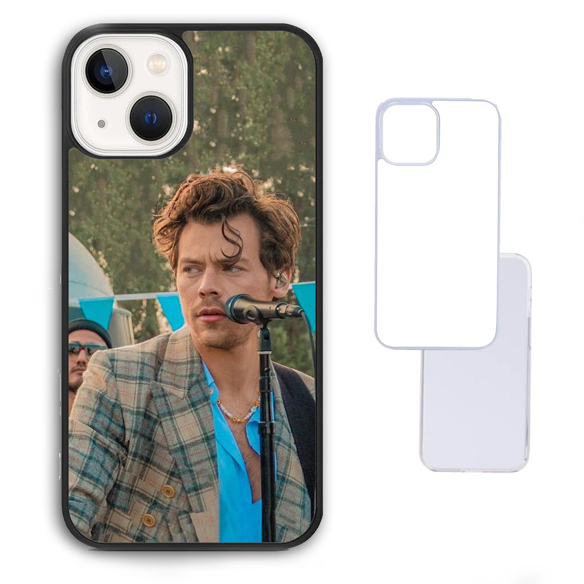 Stage microphone face Harry Photo Styles One 1D Direction Personalised name custom Compatible with iPhone 14 15 Pro Plus Max Black Clear White Case Casing Hard Aesthetic y2k gift