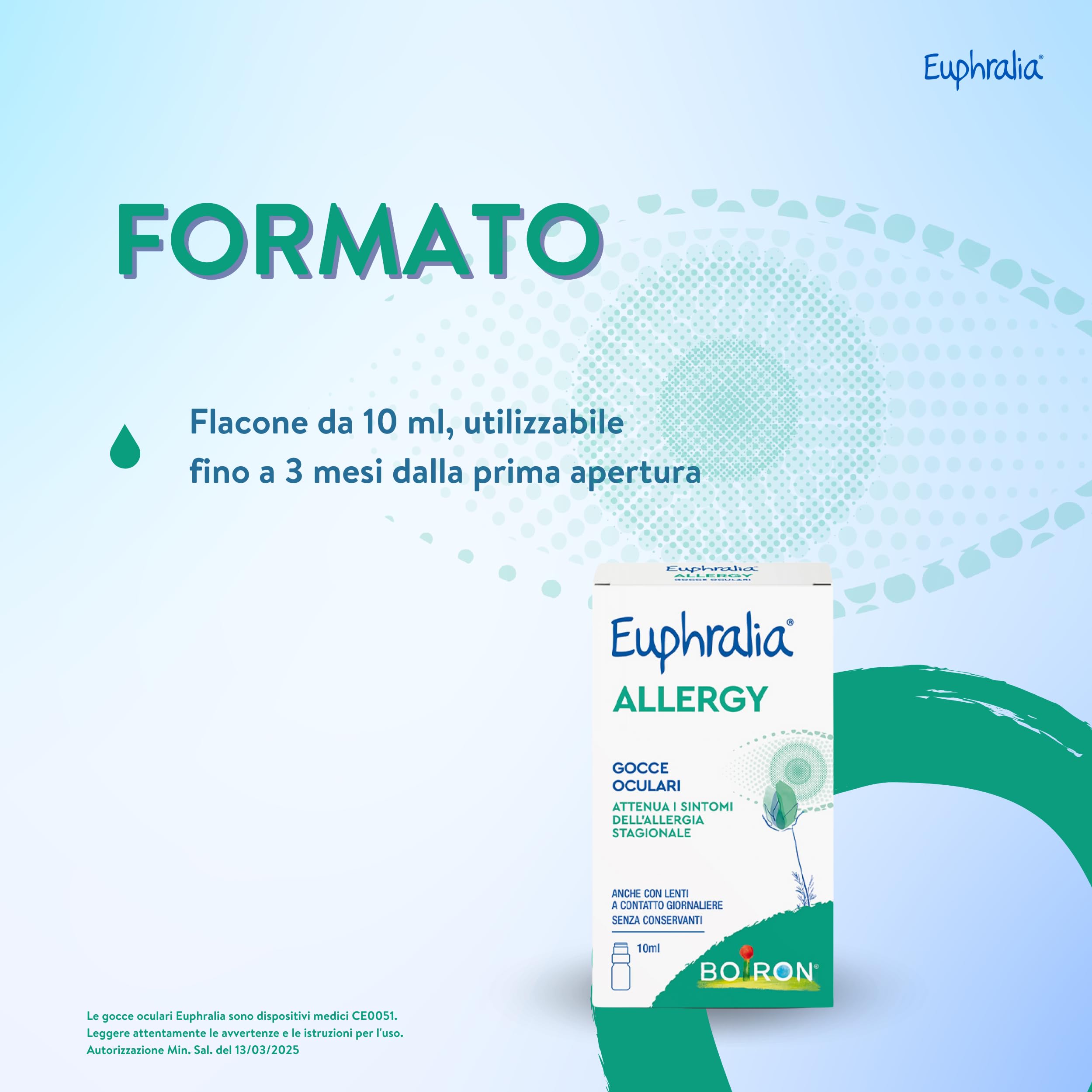 Euphralia Allergy - Gocce Oculari, Allergia, Congiuntivite Allergica, Fastidio Oculare, con Acido laluronico e Vitamina B12 - Flacone da 10 ml + Panno occhiali
