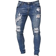 Slim Fit Jeans for Men Mens Ripped Jeans Slim Fit Skinny Stretch Jeans Pants