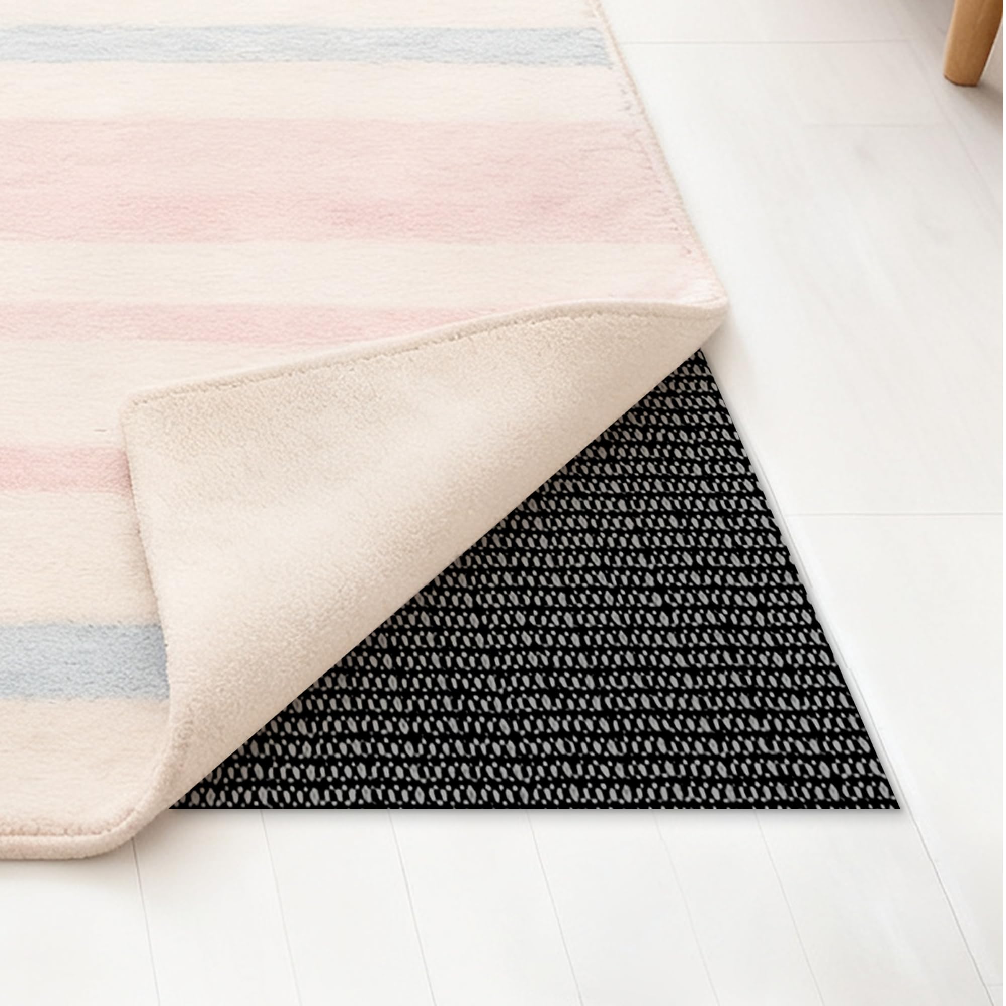 sous Couche Antidérapante 170 x 95 cm sans Trace Antidérapant PVC Tapis Anti Dérapant Polyvalent pour Sols Stratifiés et Durs, Noir