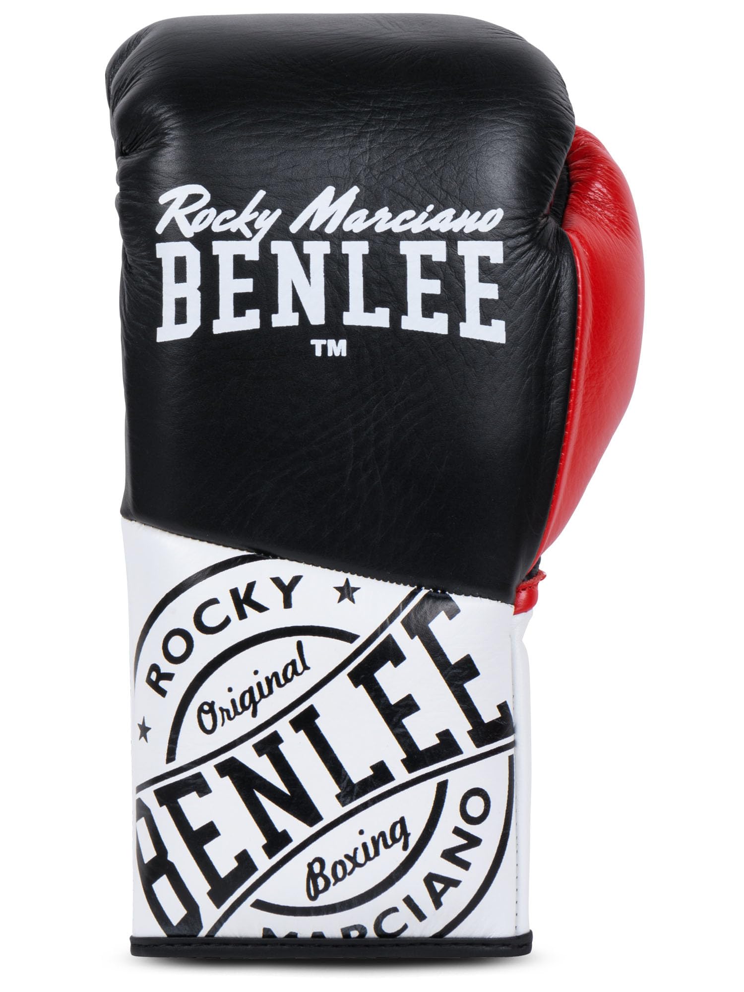 BENLEE Rękawice bokserskie ze skóry Cyclone, czarny/czerwony/biały, 08 oz R
