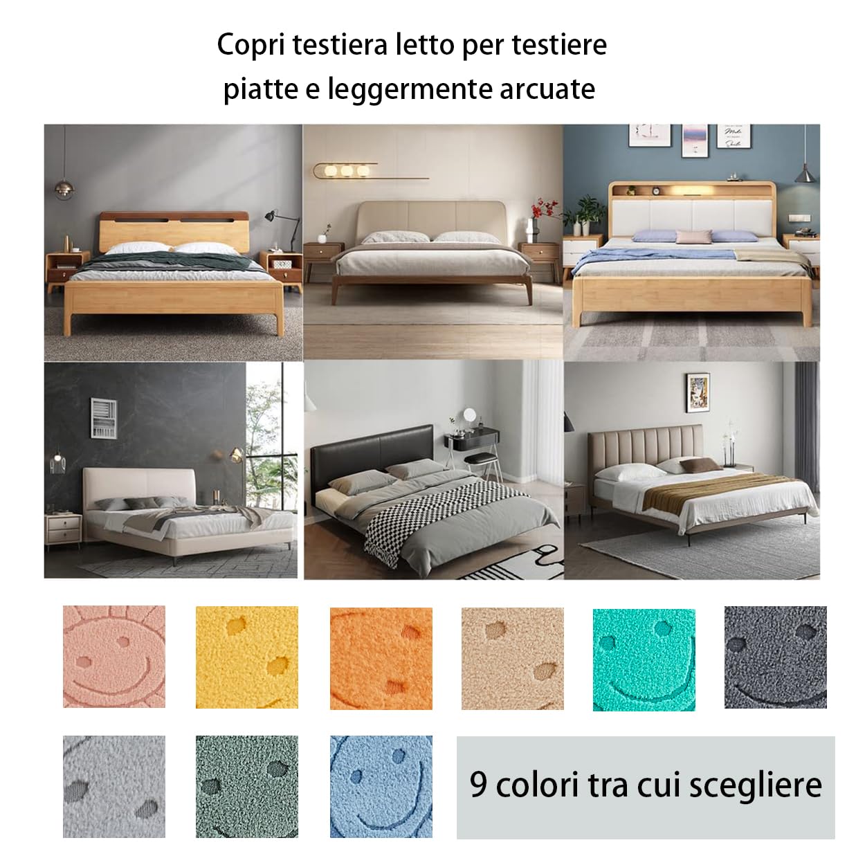 WSGJHB Copri Testiera Letto Matrimoniale, Copritesta Elastico Protezione Copritestiera Stampa Tinta Unita 170-190 cm Grigio Chiaro
