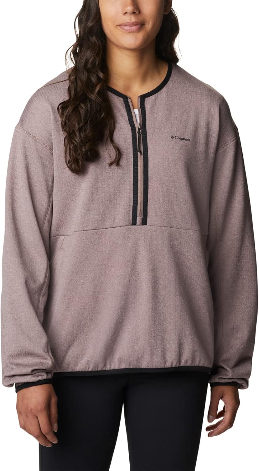 Columbia Women's Coral Ridge Half Zip Midlayer Quantum Mauve Medium,size am