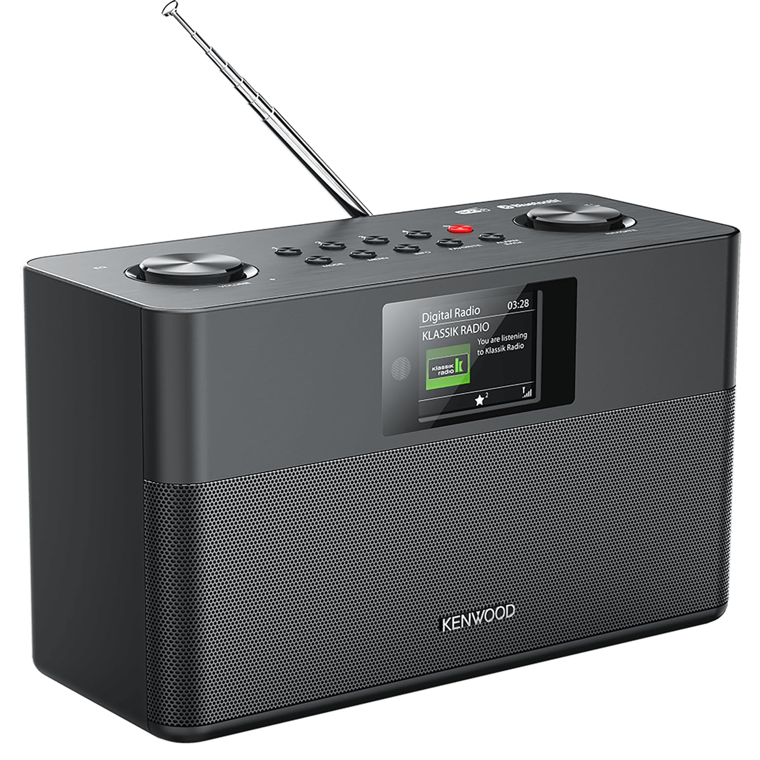 Radio Dab+ Digital con Bluetooth, Radio FM Estéreo Compacta con Alarma, Mando y Pantalla Color IPS, Color Negra