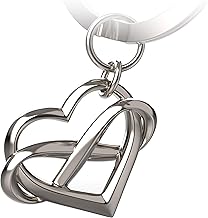 Fabach Porte-clés en forme de cœur avec symbole infini "Infinite Love" – Pendentif infini avec cœur pour amie, amie, couple, porte-bonheur – Je t'aime pour toujours, argenté (Argenté) - FB_INFILOV_S