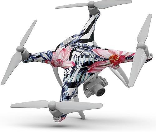 Miniatura 2 de DesignSkinz - Compatible con Drone DJI Spark - Vinilo adhesivo protector resistente a los arañazos - Vivid Tropical Chevron Floral v1