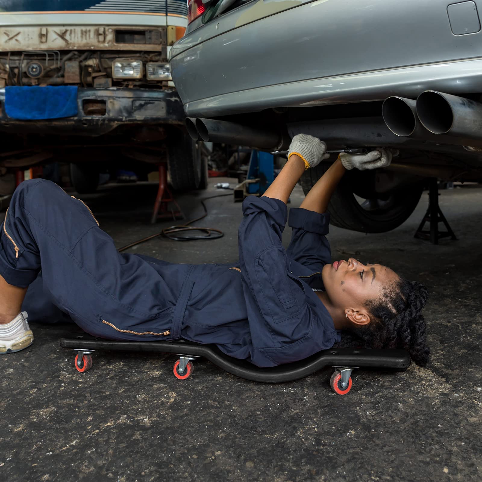 CCLIFE Camilla de Taller para Mecánicos, Capacidad Máxima de 180kg, Dimensiones 900x450x90mm, Ideal para Reparaciones Automotrices