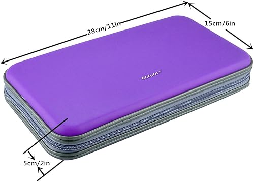 Miniatura 2 de Wismart Estuche de almacenamiento resistente para CD DVD Blu-ray de 72 capacidades, organizador de cartera (morado)