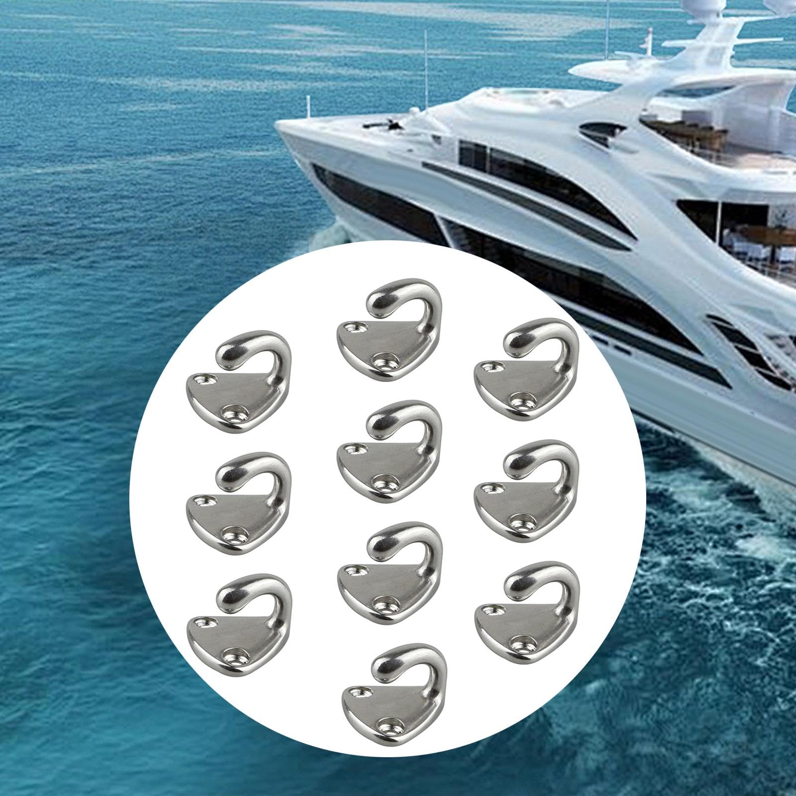 10 Ganchos Marinos para Colgar, Ganchos para Colgar Ropa, para Barcos, Perchas para Vehículos Recreativos Y Embarcaciones