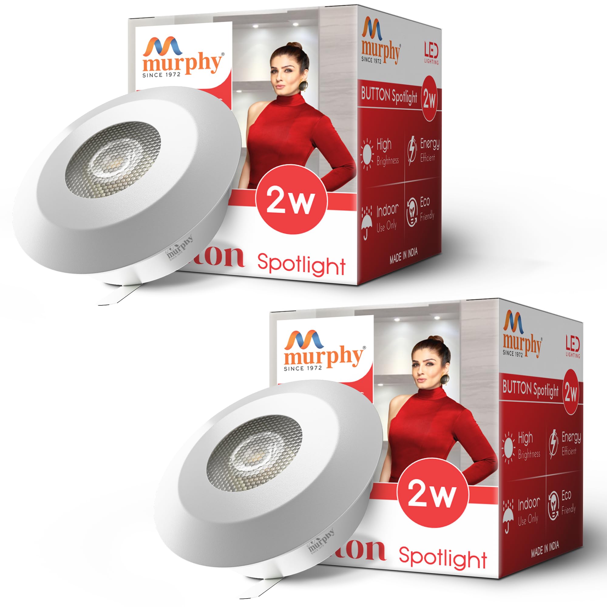Murphy LED Spotlights - Warm White, Pack of 2 -25