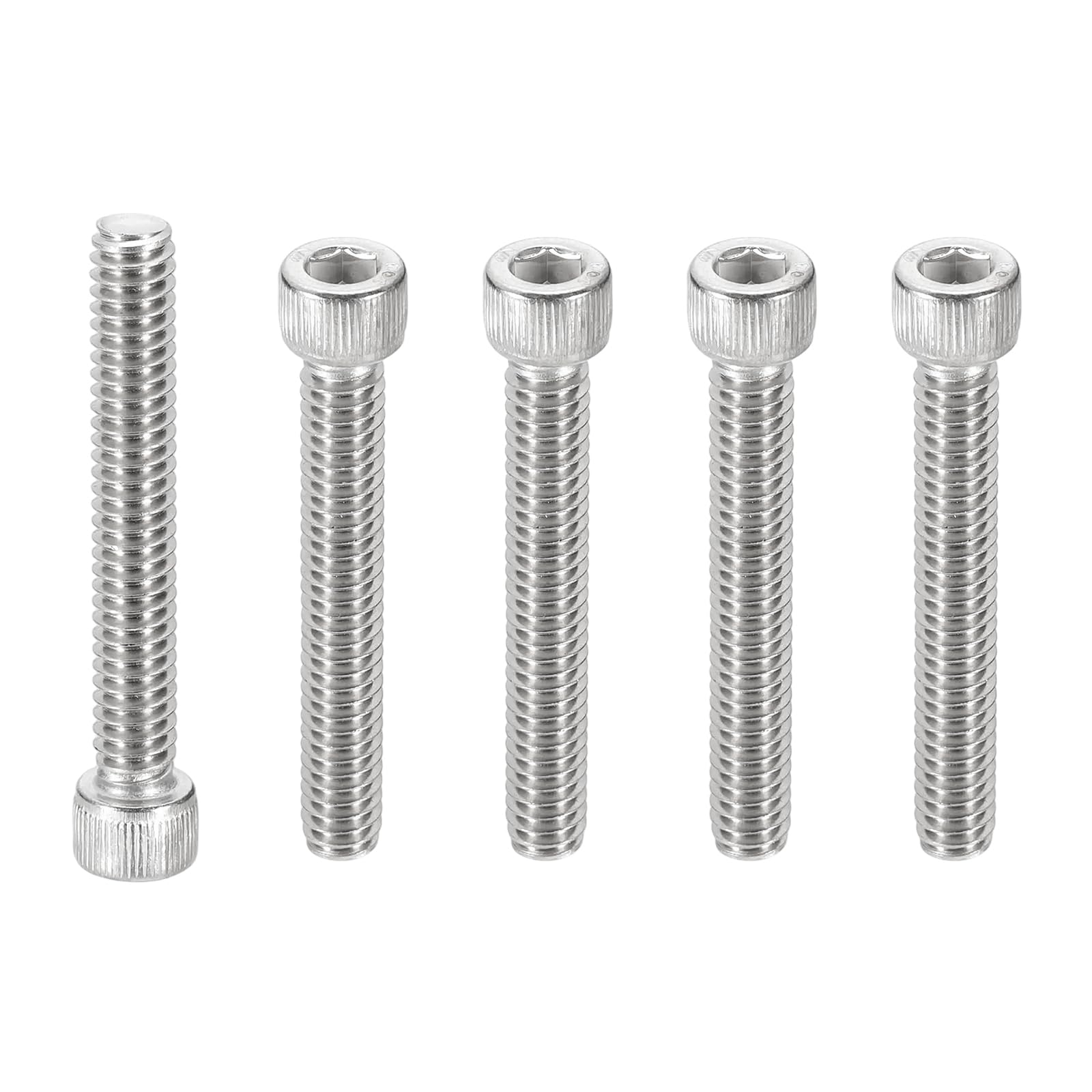 PATIKIL 1/4-20x1-3/4 Hex Socket Head Cap Screws Bolts, 25 Pcs 304 Stainless Steel Screws Bolts, Socket Hex Drive, Full Thread, Bright Finish