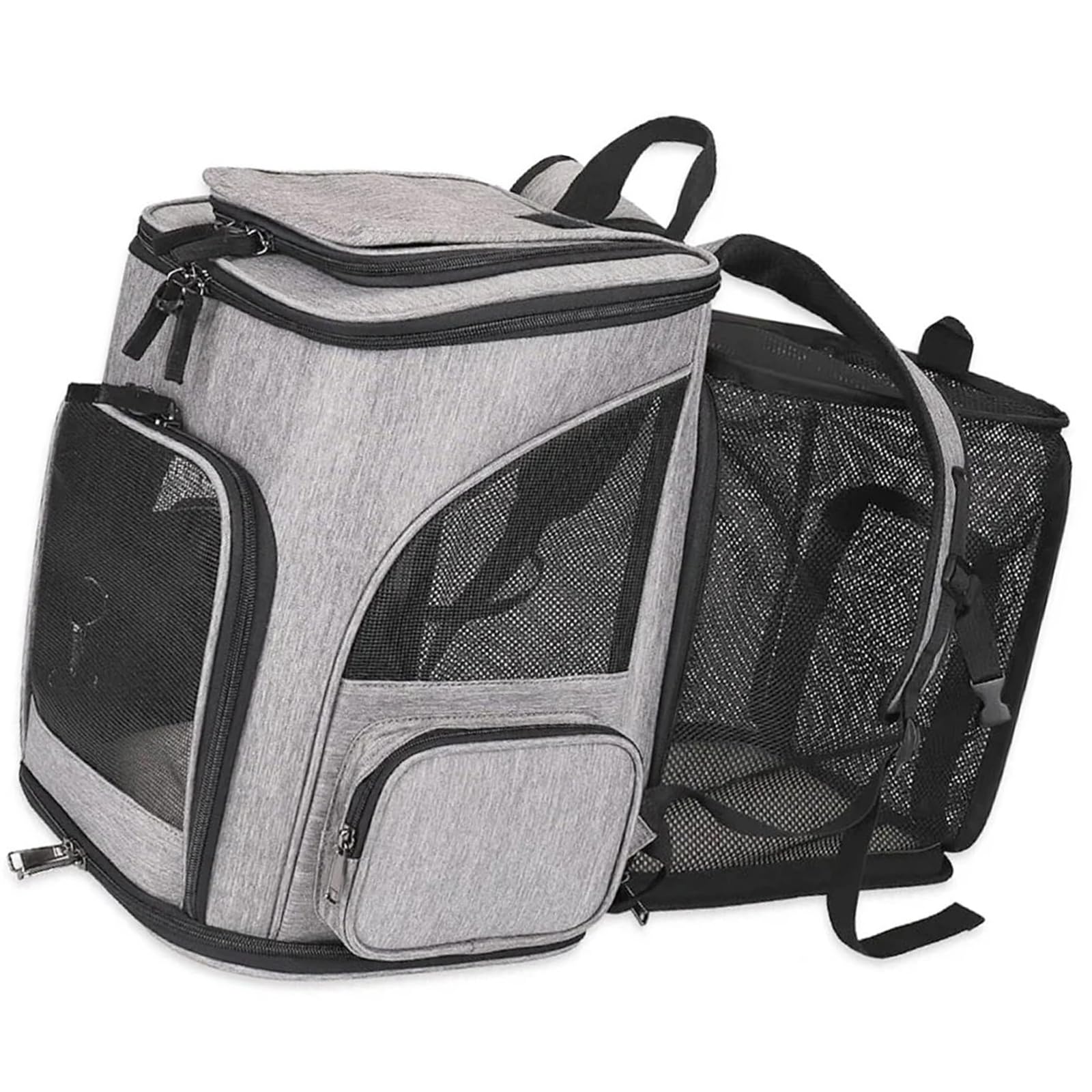 Asiento de coche convertible para perros y cuna de viaje, base antideslizante, anillos para cinturón, bolsa de almacenamiento, alivia la ansiedad de las mascotas