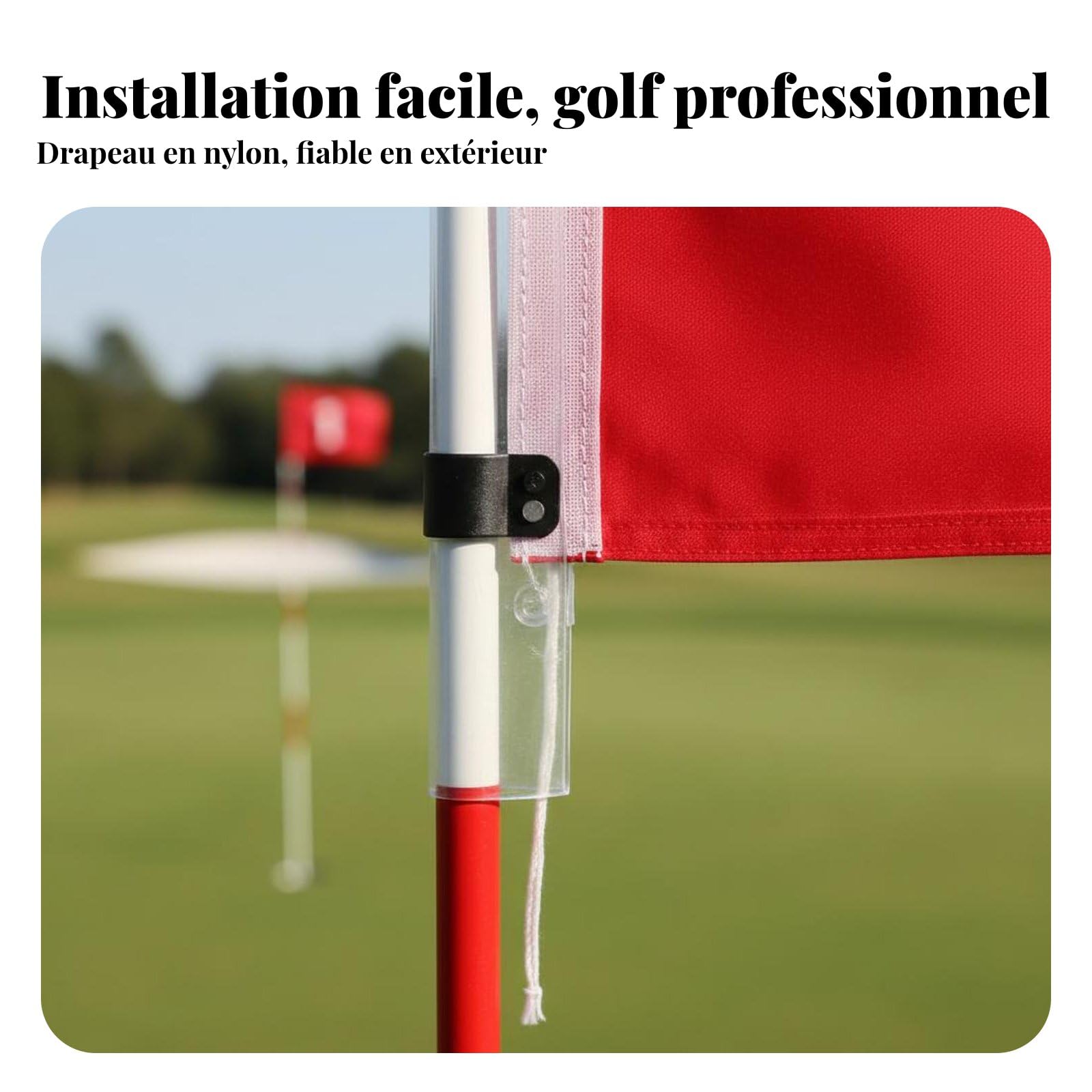 Banrín Golf con Poste smontable y Banra Nylon para Almacenamiento Compacto y Práctica Putting en Casa