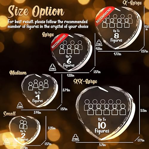 Miniatura 3 de Foto de cristal 3D personalizada, foto de cristal grabada con láser 3D, regalos de imagen personalizados para marido y esposa. Regalo personalizado