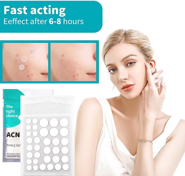 Pimple Patches 350 pièces, Patch Bouton Invisible Naturel Hydrocolloïde Acné Patch utilisation de jour et de nuit, 2 en 1, Avec Huile De Tea Tree Et Acide Salicylique 5 tailles (8/10/11/12/14 mm) - 2
