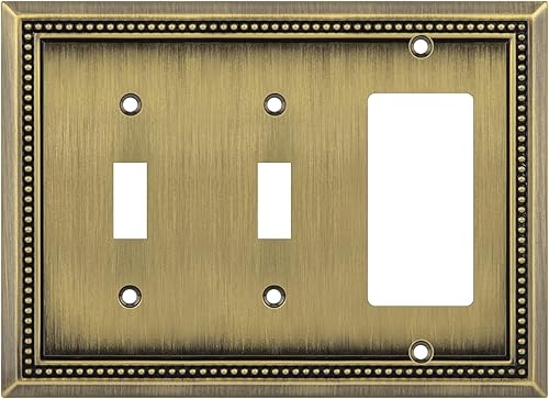 Vista 479 de Henne Bery Sunken Pearls - placa decorativa de pared para interruptor (Palanca simple, 2 unidades, níquel satinado)