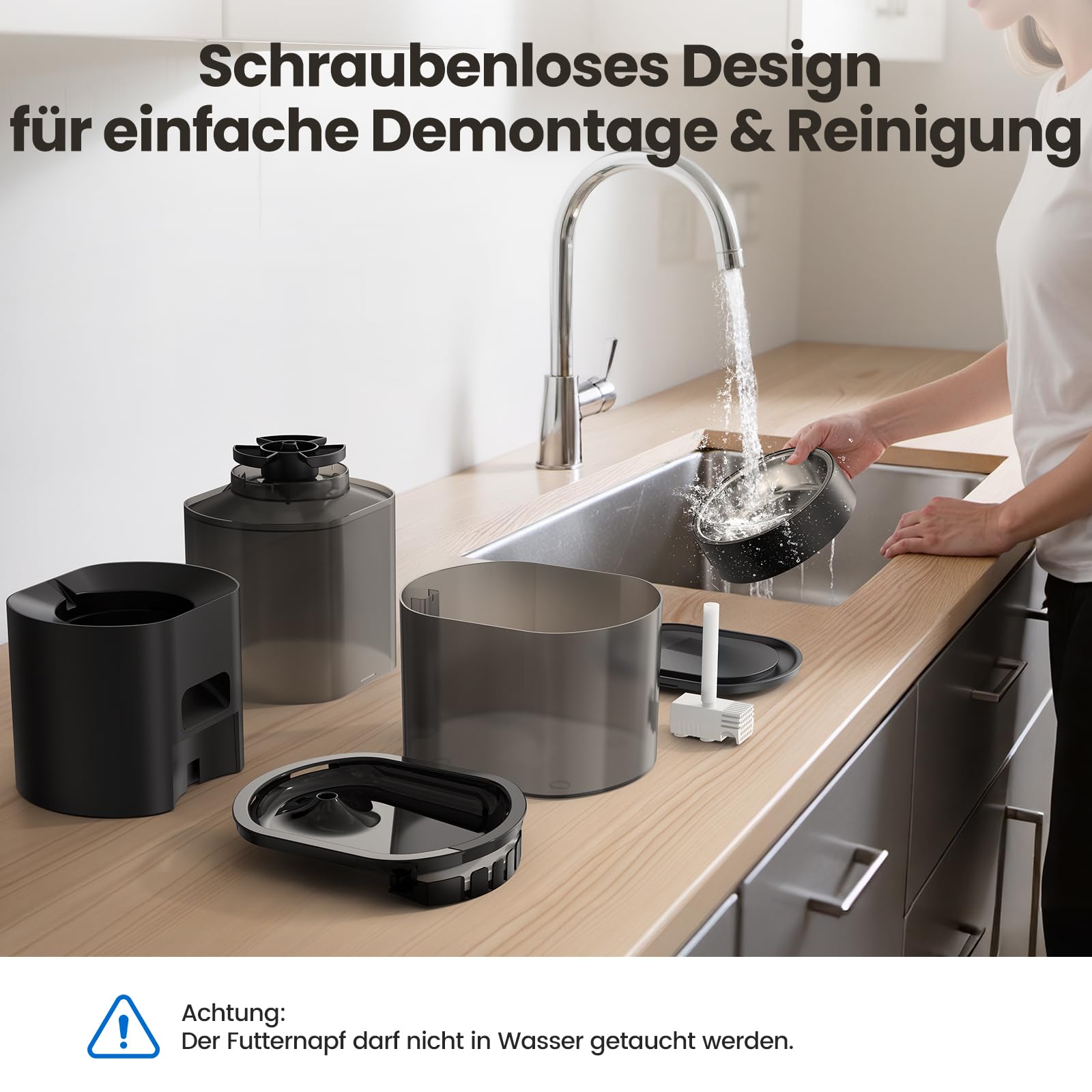 3L Automatischer Katzenfutterspender 2,5L Katzenbrunnen-Set, geräuscharmes App-gesteuertes Fernfütterungsgerät mit 10 Mahlzeiten pro Tag, Anti-Verstopfungs-Design, ideal für Katzen & Welpen