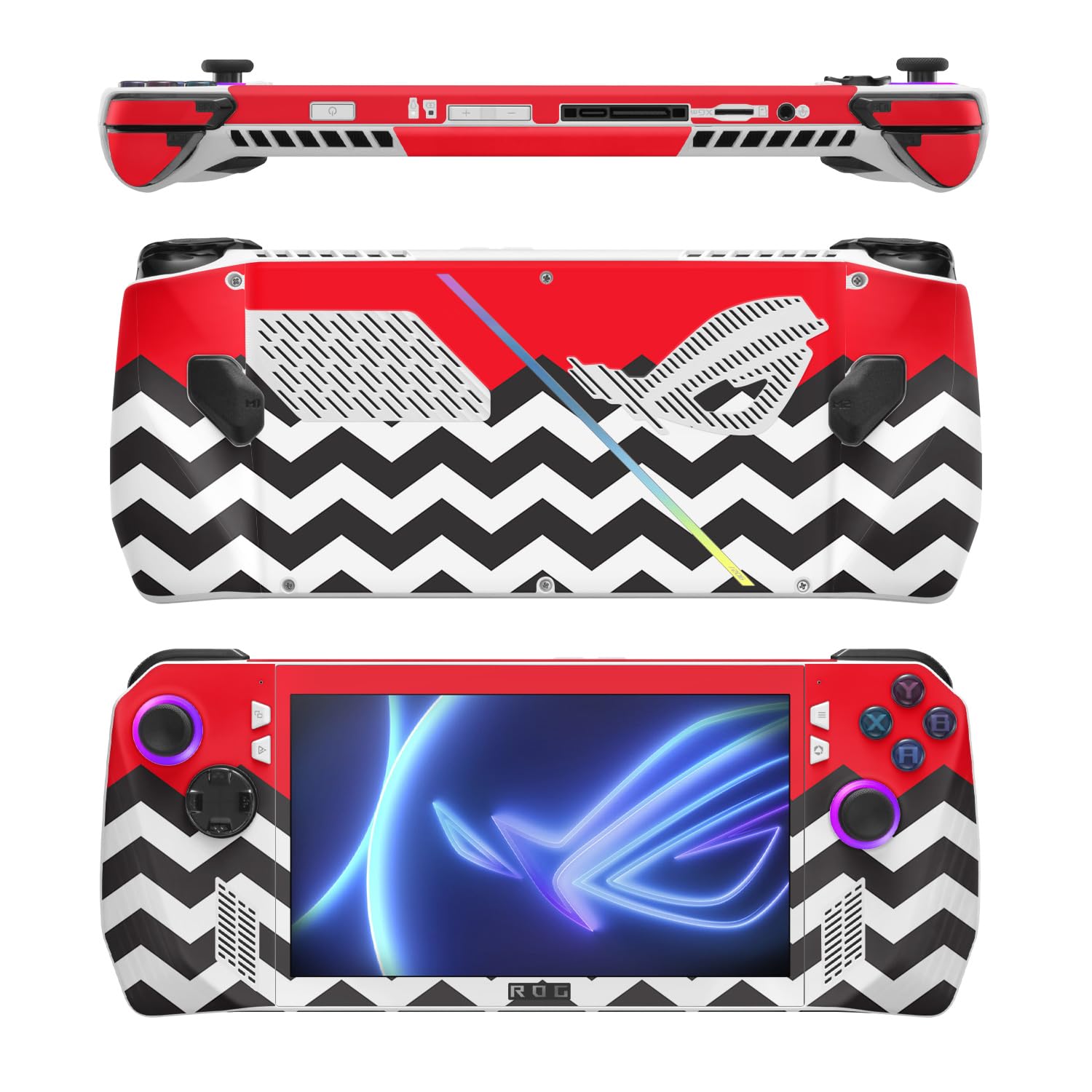 MightySkins Skin Compatible with Asus ROG Ally - Red Chevron | Protective, Durable, and Unique Vinyl Decal wrap Cover | Easy to Apply, Remove, and Change Styles