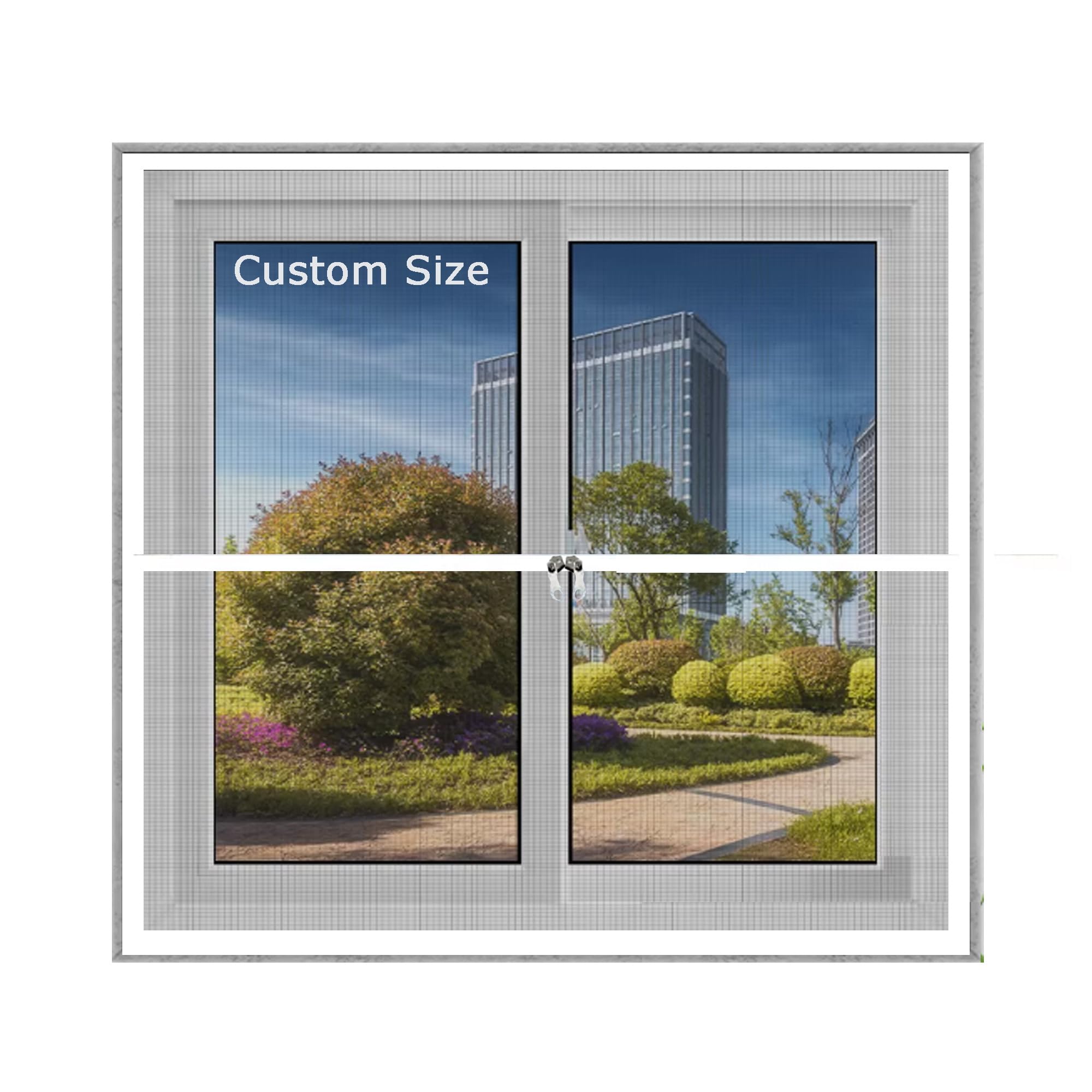 Xieminle White Fly Screens For Window, Custom Size Window Screen Mesh, Mosquito Insect Mesh With Double Zip, Self-Adhesive Netting, Prevents Flies Bugs From Entering The Room