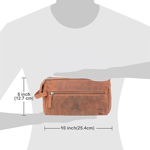 Miniatura 3 de RUSTIC TOWN Combo de bolsa de lona y neceser de cuero, el mejor regalo de viaje masculino para hombres y mujeres