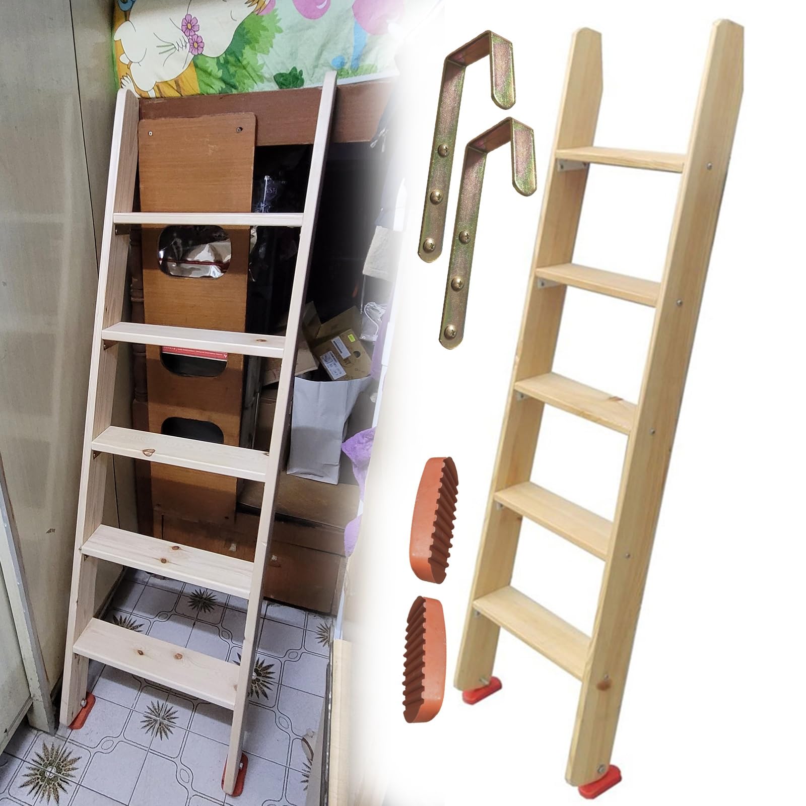 Échelle de lit superposé robuste avec larges pédales pour une sécurité optimale