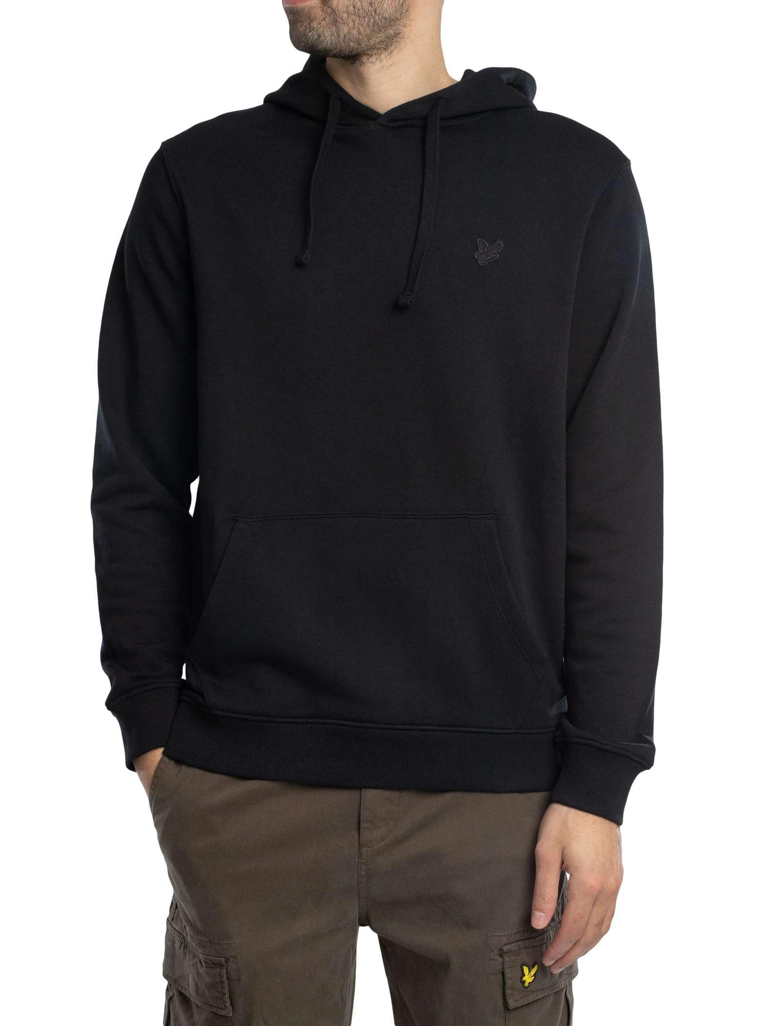 Lyle & Scott Mid Layers Tonal Eagle Pullover Hoodie Z865 Jet Black, XL