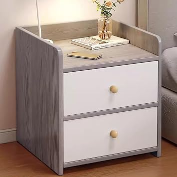 Night Stand, Side Tables Living Room,Bedside Furniture with, Side Table for Bedroom, Dorm, Easy Assembly.B
