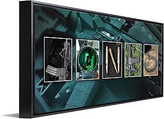 Personal Prints | Tactical Shooting Personalized Firearm Name Art Print | Customized Gift for the Gun or Second Amendment Enthusiast | Unique Photos to Spell Any Name | USA Made Sign Décor | (Modern