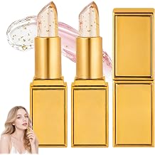 Colour Changing Lipstick - Clear Lip Stick with Gold Foil, Long Lasting Moisturising Lip Gloss, Pink Lipsticks for Women, Moisturizing Lipsticks for Mature Women 2Pcs