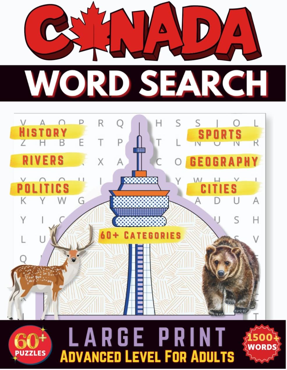 Canada Word Search Puzzle Book for Adults: Explore Canada Through Word Searches About Geography, Wildlife, History, and More | Great for Adults and Seniors