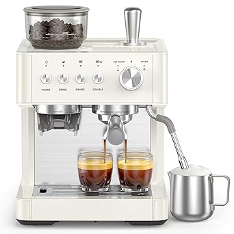 COWSAR 2026 Upgrade 15 Bar Espresso Machine with Grinder & Milk Frother Steam Wand, 58mm Commercial Espresso Maker for Home,Coffee Maker with Grinder Perfect for latte,Cappuccino