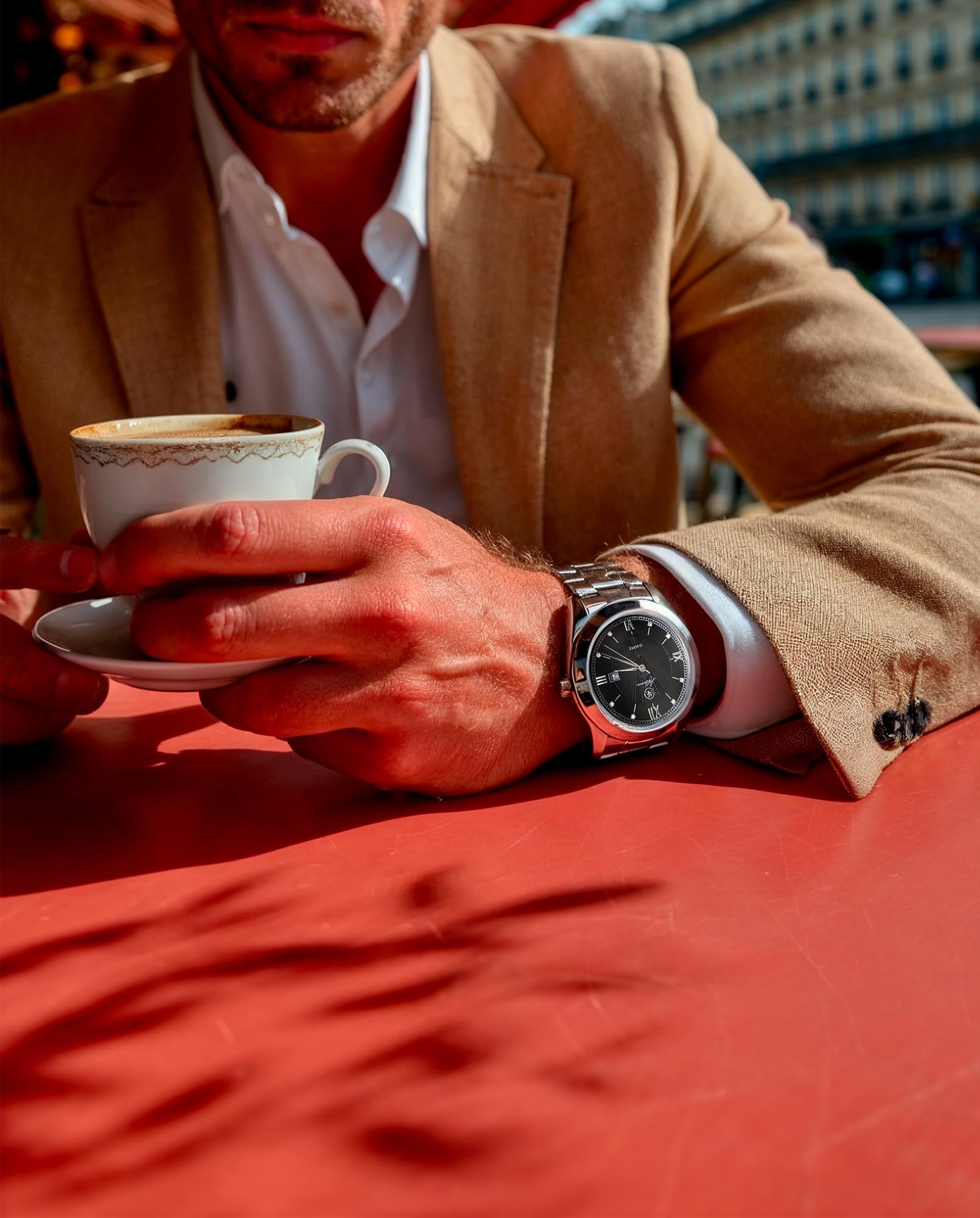 Aeternia - Reloj para hombre, pulsera de acero inoxidable, cuarzo con fecha.