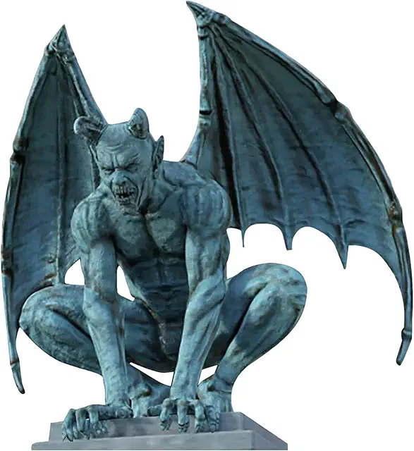 Wasserspeier Gartenfigur: Geflügelte Gargoyle-Skulptur aus Harz, 19x19cm