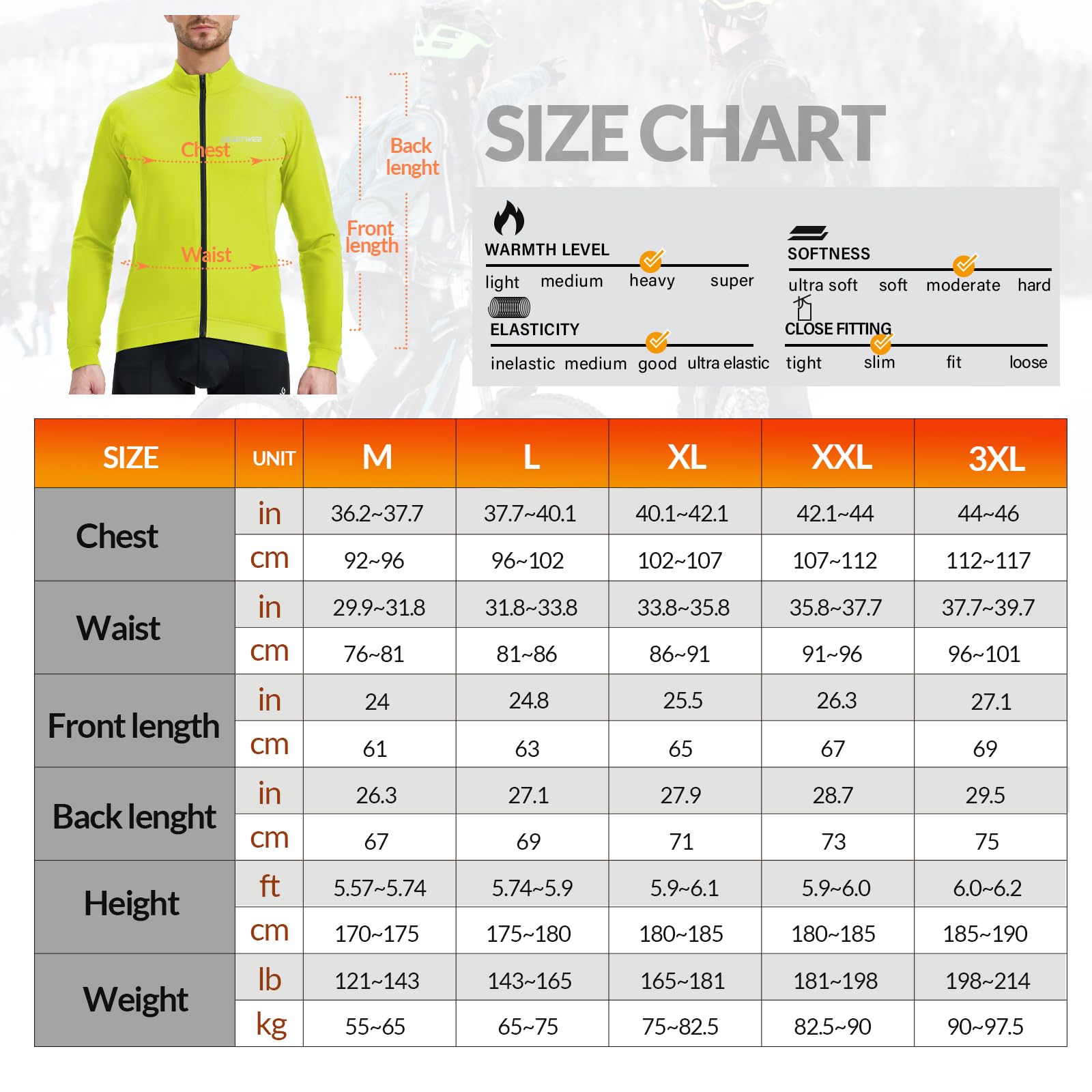 MEETWEE Maglia da Ciclismo Uomo Termica a Maniche Lunghe Abbigliamento Ciclismo Uomo Traspirante ad Asciugatura Rapida
