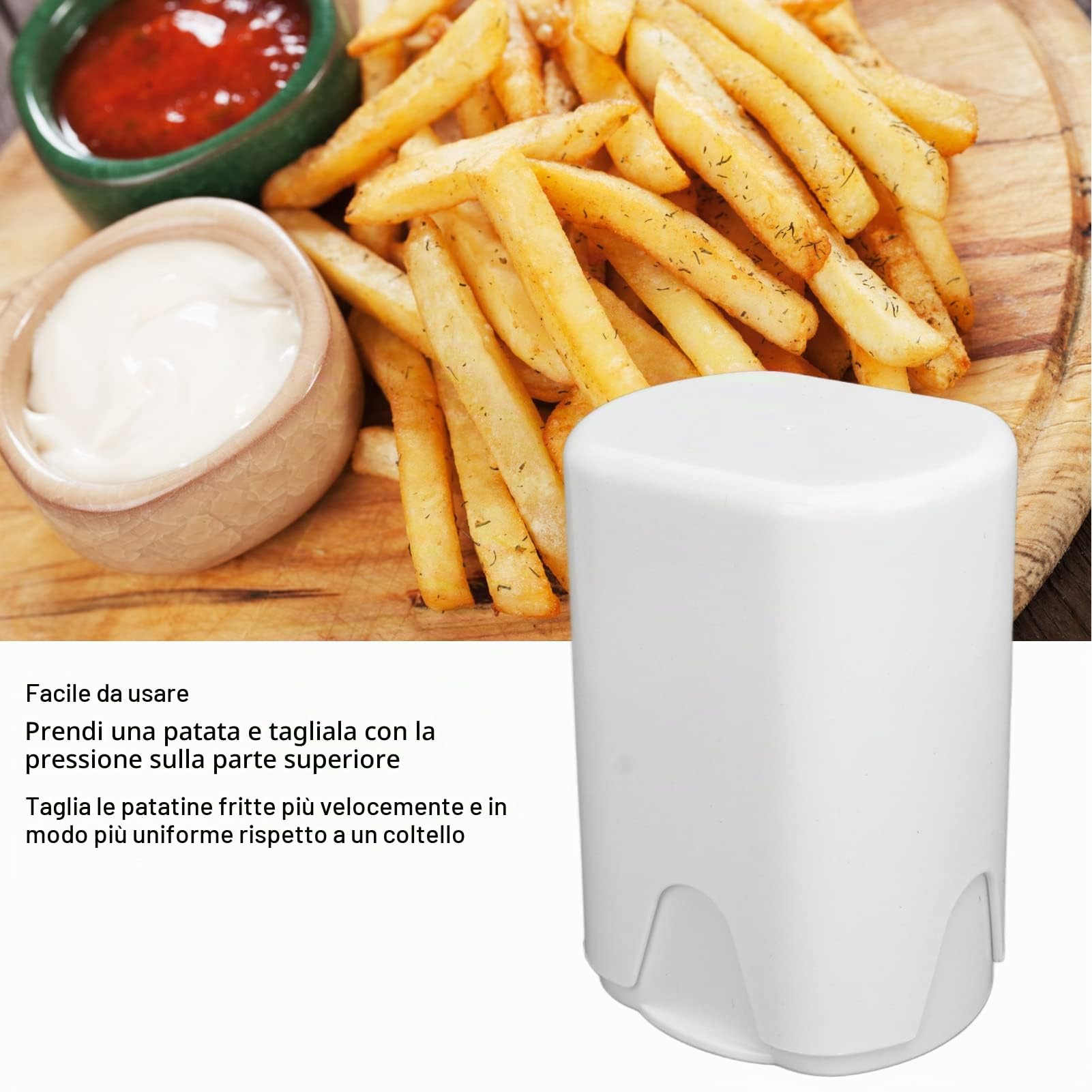 Taglia pasta per Patatine Fritte Taglia Rapidamente le Verdure a Cubetti 5,3 X 3,7 X 3 Pollici Strumento Manuale per Patate a Mano Tritatutto per Alimenti Affettatrice di Mele Taglierina per Verdure