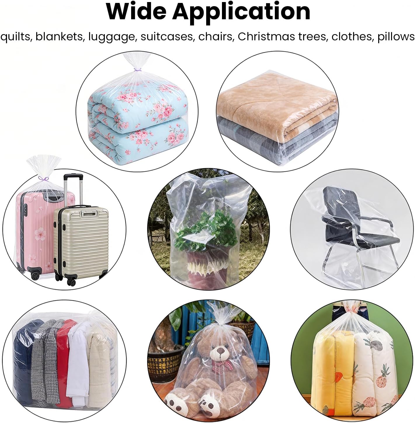 Extra Large Clear Plastic Storage Bags Cover 10 Pack image 5