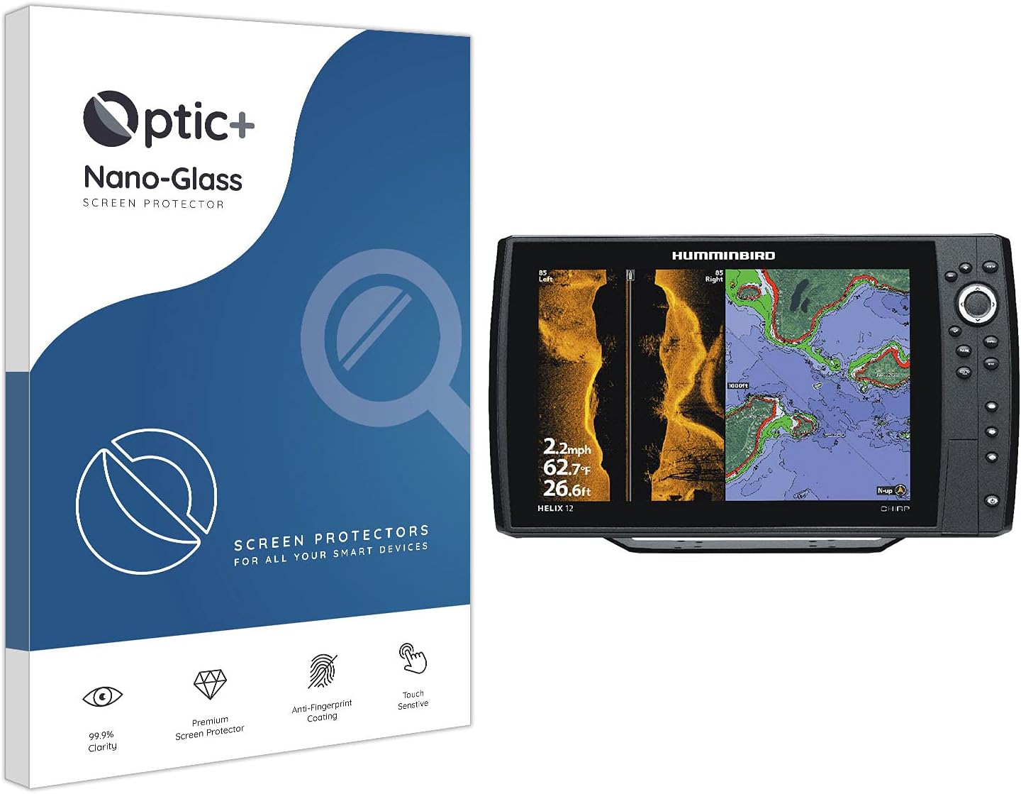 Nano Glass Screen Protector Compatible With Humminbird Helix 12