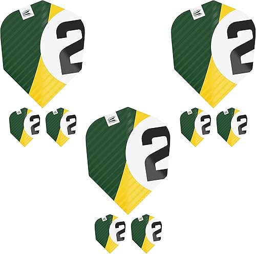 Target Darts Chicane Design - Juego de 3 vuelos de dardos Pro Ultra Green Ten-X, 9 pulgadas en total