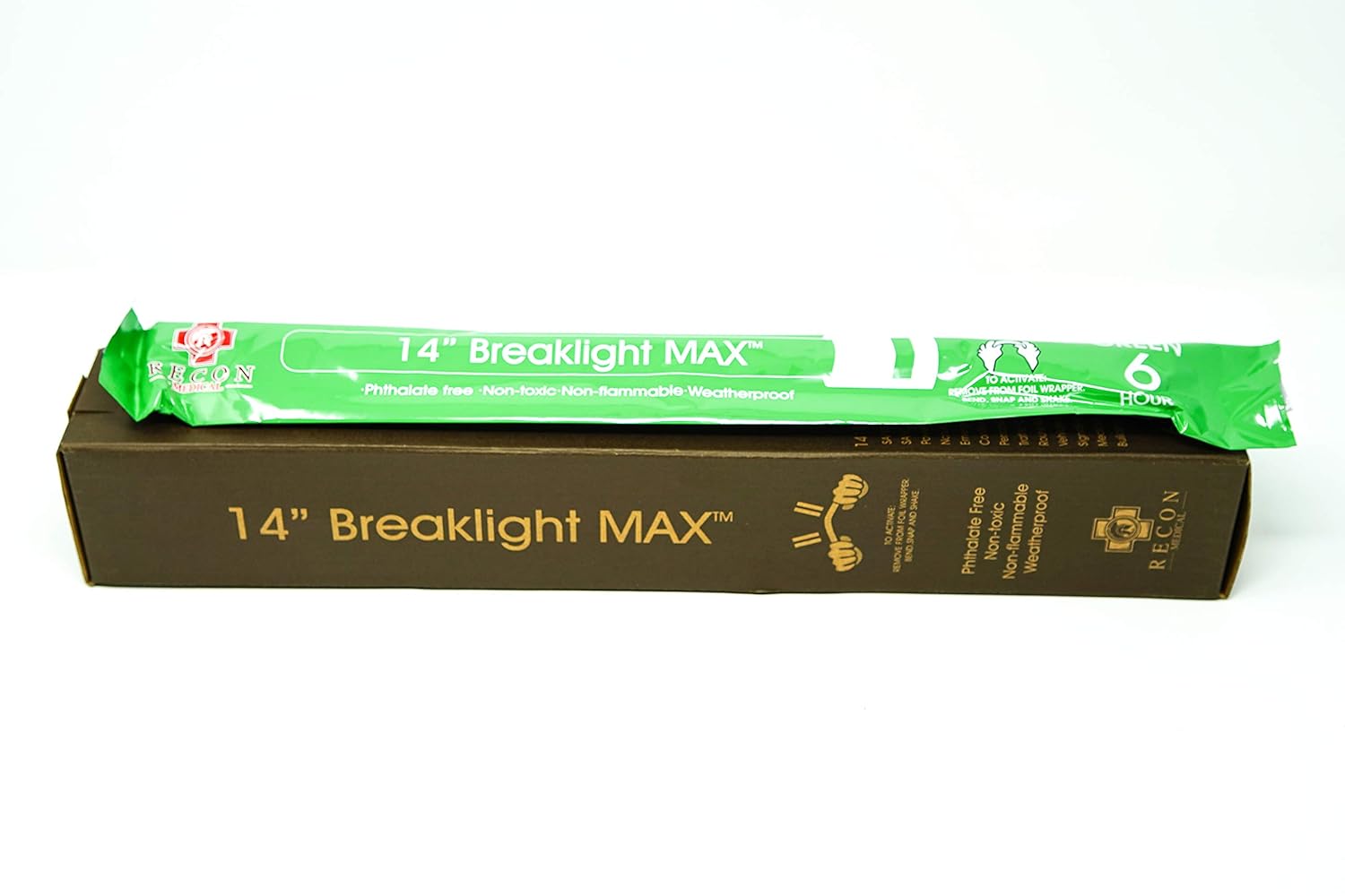 6 Pack (Green) Tactical BreakLight MAX- Recon Medical, 14 Inch, Ultra Bright, First Aid Kit, Ultra Bright Glow Sticks Emergency Light Sticks, Over 6 Hour Burn time: Industrial & Scientific
