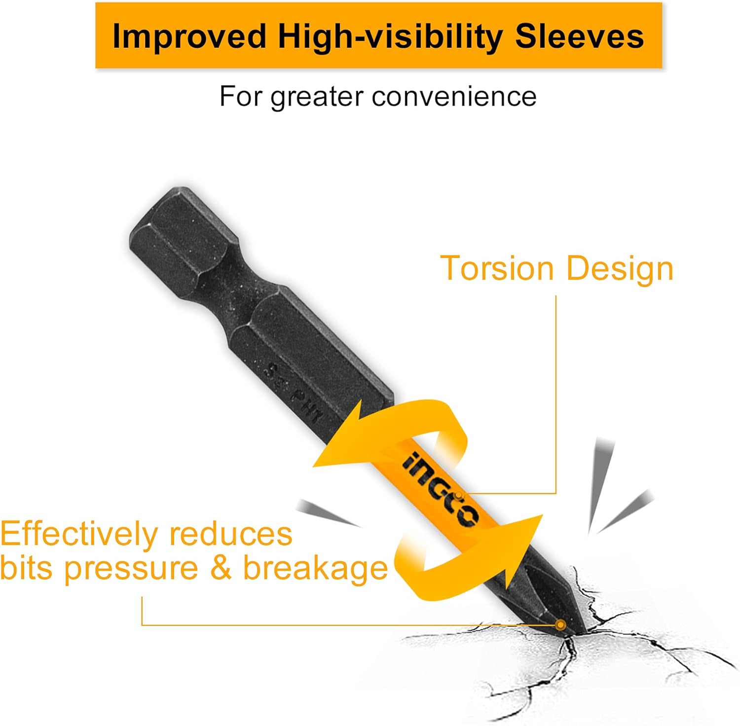 INGCO 50PCS Impact Screwdriver Bit Set AKDL25002 - - 