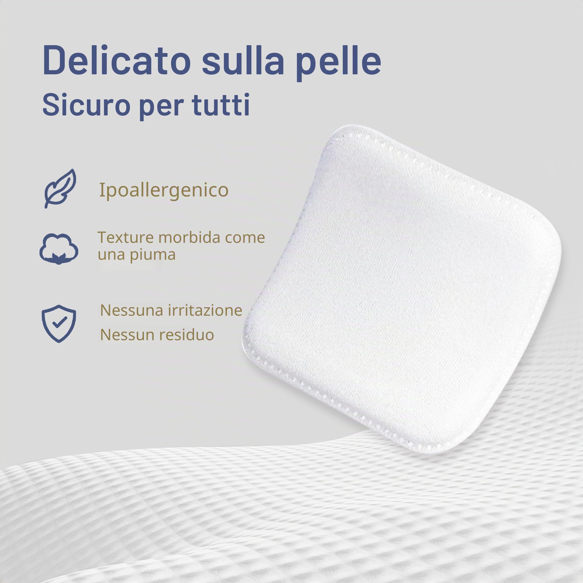 Ourmed Life Grandi dischetti di cotone per la rimozione del trucco, morbidi e privi di lanugine con design con cuciture pressate, resistenti cuscinetti struccanti per la pulizia del viso su tutti i