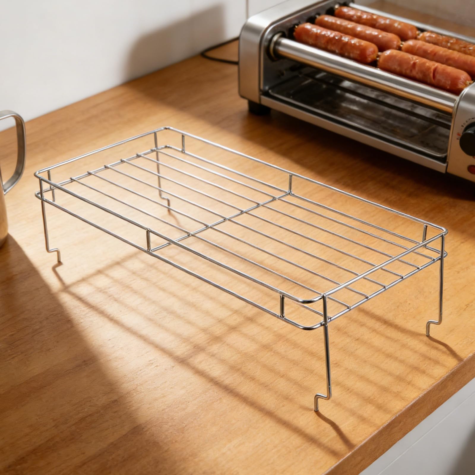 Étagère à Hot-dogs 10 Tubes en Acier Inoxydable Argenté