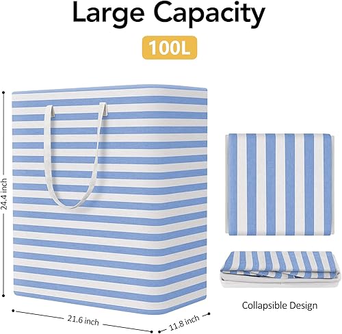 Miniatura 10 de WISELIFE - Cesta de lavandería grande plegable con asas, resistente al agua, cesta de almacenamiento, cestos de almacenamiento para ropa y juguetes